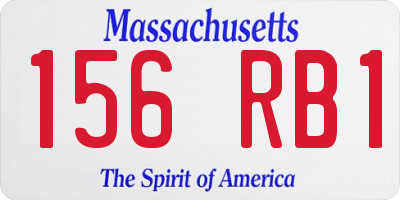 MA license plate 156RB1