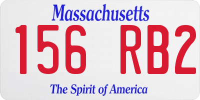 MA license plate 156RB2