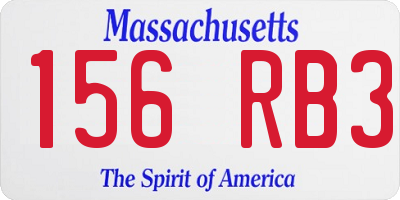 MA license plate 156RB3