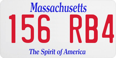MA license plate 156RB4