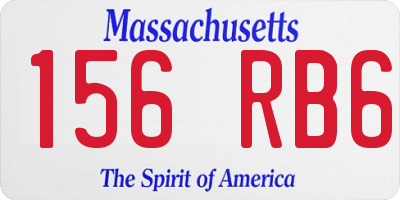 MA license plate 156RB6