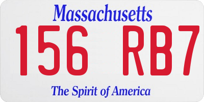 MA license plate 156RB7
