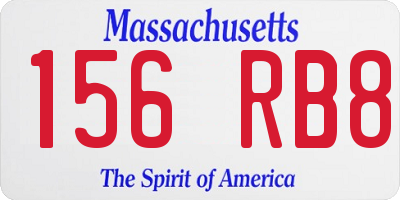 MA license plate 156RB8