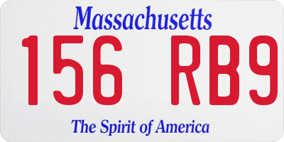 MA license plate 156RB9