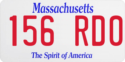 MA license plate 156RD0