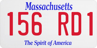 MA license plate 156RD1