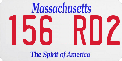 MA license plate 156RD2
