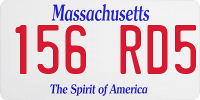 MA license plate 156RD5