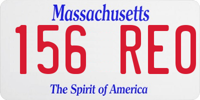 MA license plate 156RE0