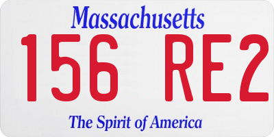 MA license plate 156RE2