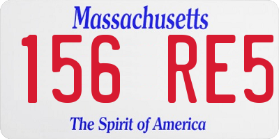 MA license plate 156RE5
