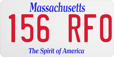 MA license plate 156RF0