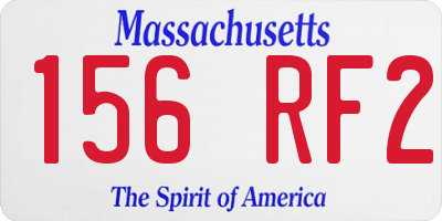MA license plate 156RF2