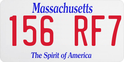 MA license plate 156RF7