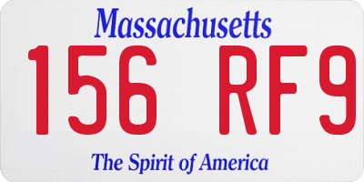 MA license plate 156RF9