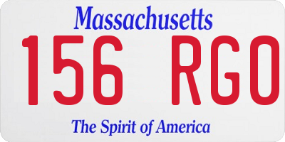 MA license plate 156RG0