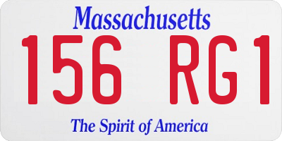 MA license plate 156RG1