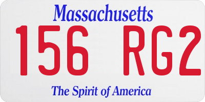 MA license plate 156RG2