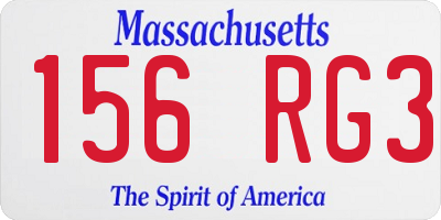 MA license plate 156RG3