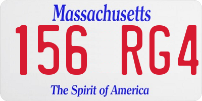 MA license plate 156RG4