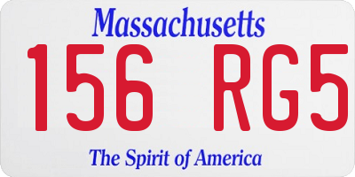 MA license plate 156RG5