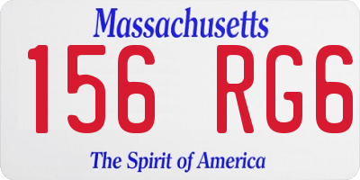 MA license plate 156RG6