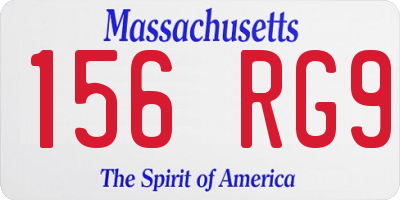 MA license plate 156RG9