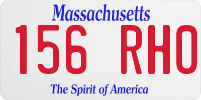 MA license plate 156RH0