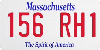MA license plate 156RH1