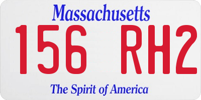 MA license plate 156RH2
