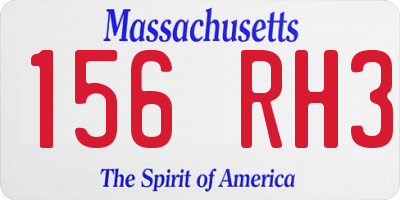 MA license plate 156RH3