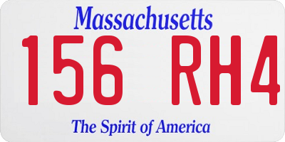 MA license plate 156RH4