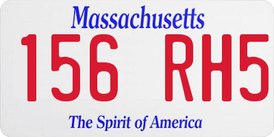 MA license plate 156RH5