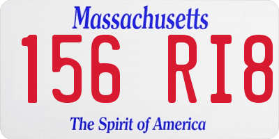 MA license plate 156RI8