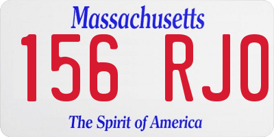 MA license plate 156RJ0