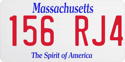 MA license plate 156RJ4