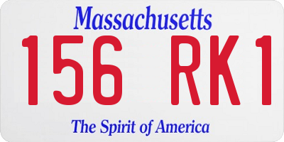 MA license plate 156RK1
