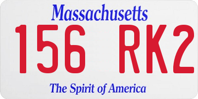 MA license plate 156RK2