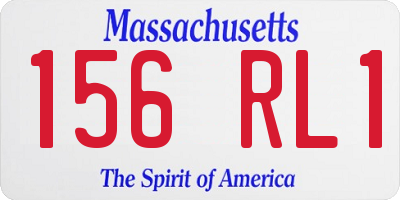 MA license plate 156RL1