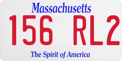 MA license plate 156RL2