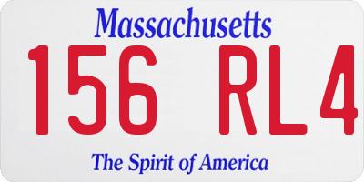 MA license plate 156RL4