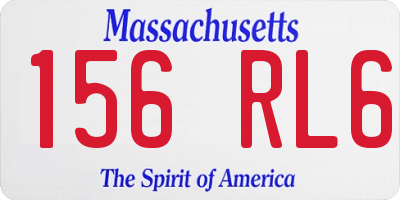 MA license plate 156RL6