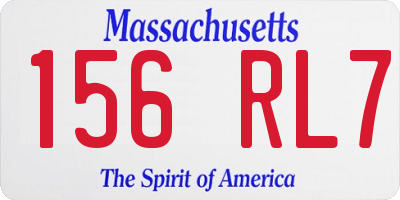 MA license plate 156RL7
