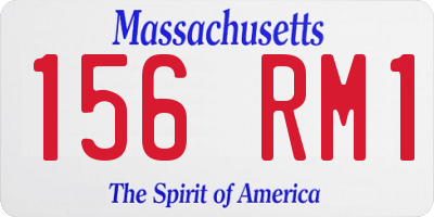 MA license plate 156RM1