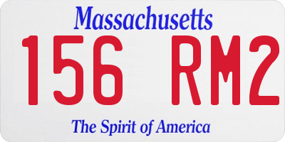 MA license plate 156RM2