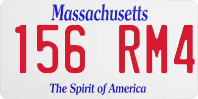 MA license plate 156RM4
