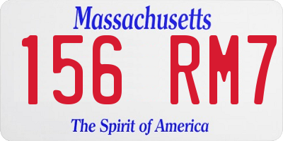 MA license plate 156RM7