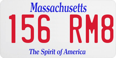MA license plate 156RM8