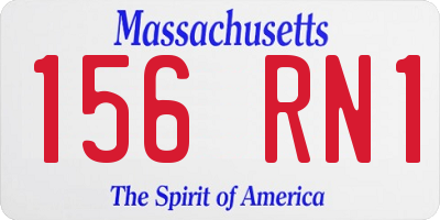 MA license plate 156RN1