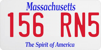 MA license plate 156RN5